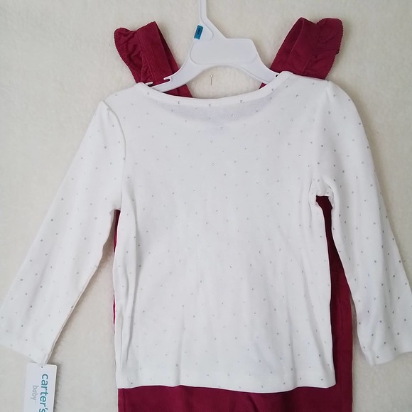 Carter's Baby 2-Piece Corduroy Overall Set Girl's Size‎ 24mo in Pink, White - Picture 9 of 14